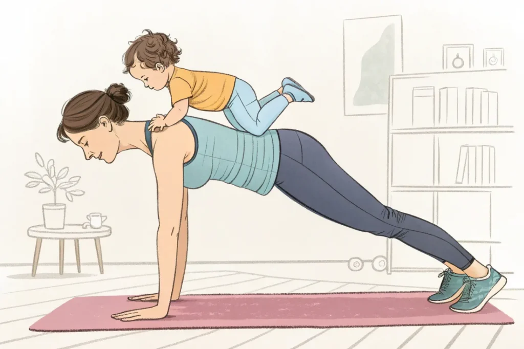 Топ упражнений для укрепления спины мамам, которые много носят ребёнка