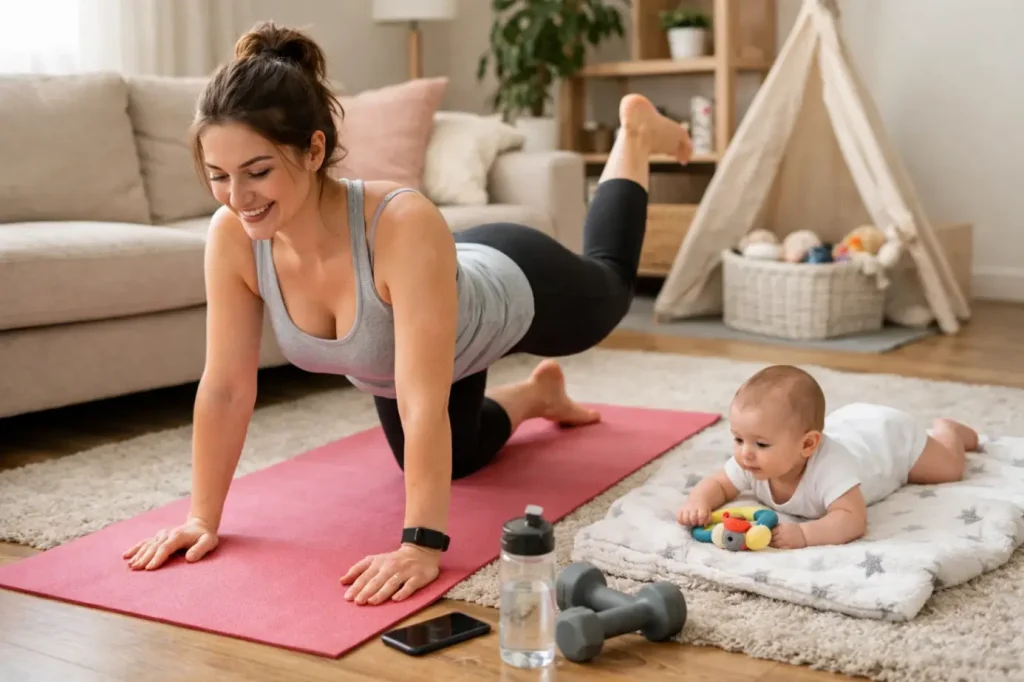 Тренировки после родов дома: метод микро-фитнеса 10 минут в день